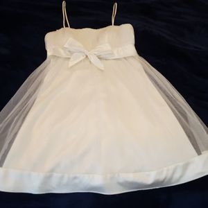 Spaghetti strap white formal dress